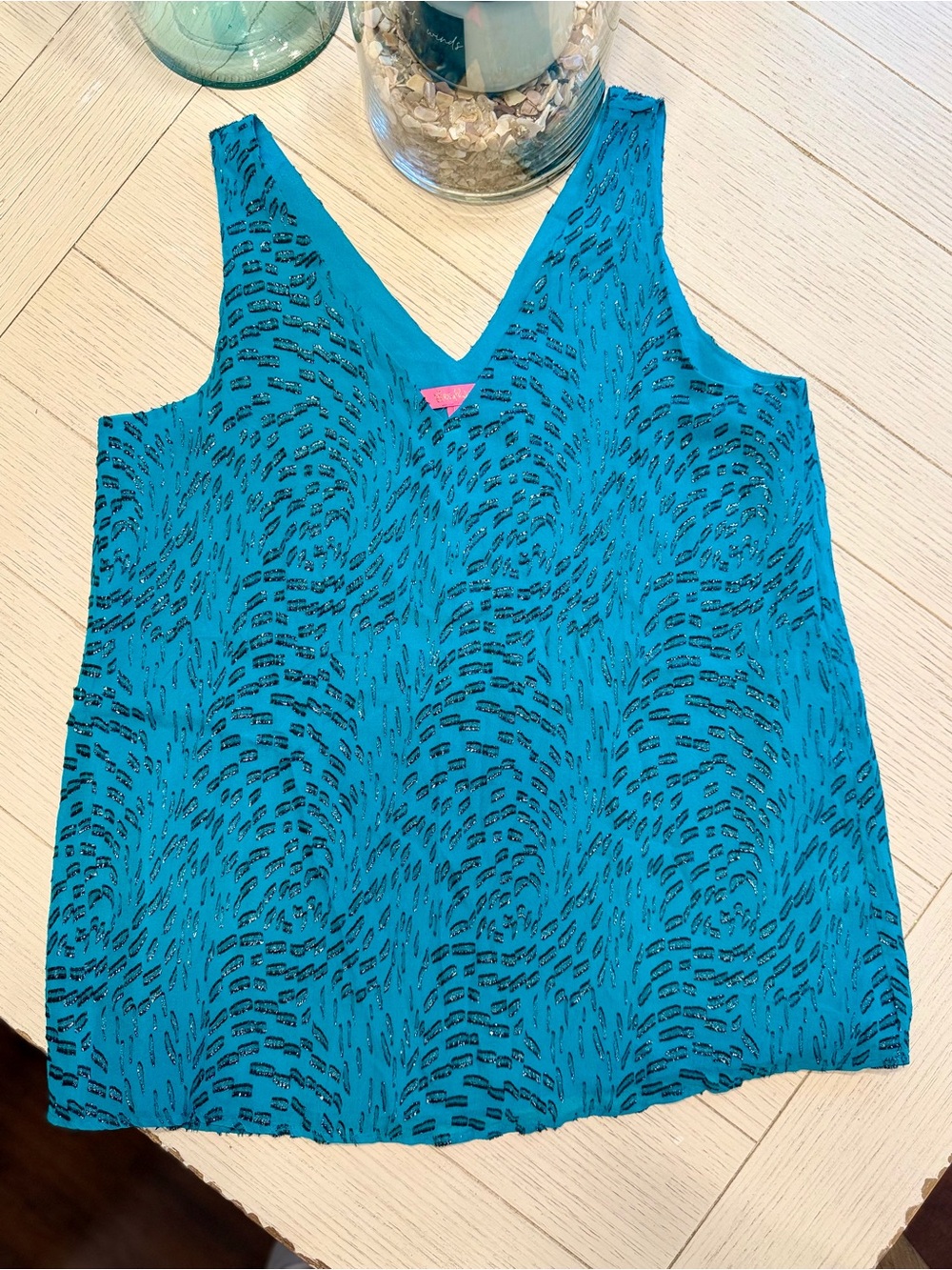 Lilly Pulitzer florin tank - teal bay silk swirl clip | EEUC